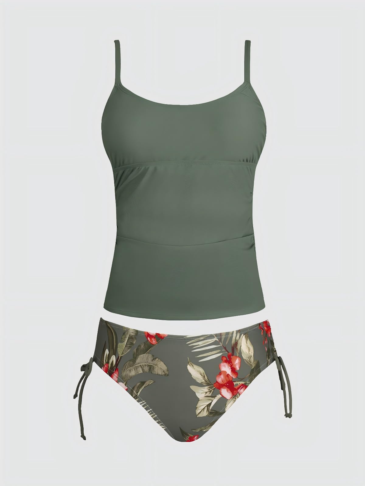 Costum de baie XL - CUPSHE Tankini Two Piece Scoop Neck Ajustabil