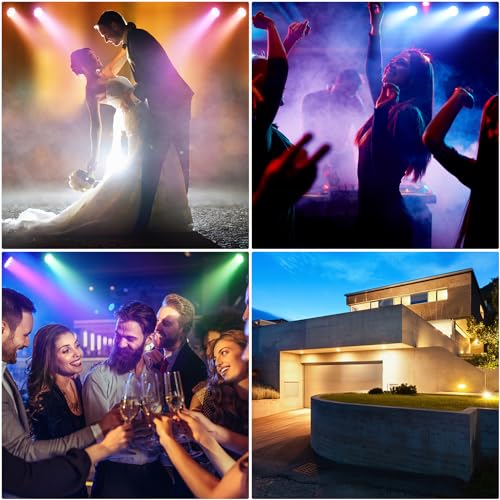 Set 2 Proiectoare Disco Par LED RGB reincarcabile + telecomanda, 12 LED