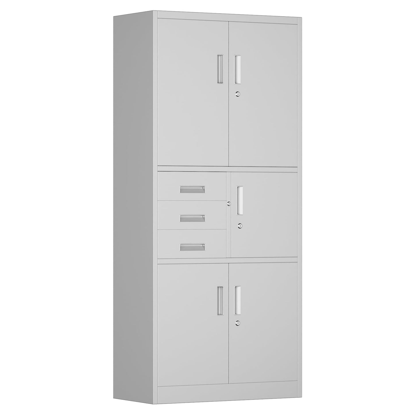 Dulap metalic dosare SUPEER 180x80x40 cm cu 5 usi si 3 sertare, incuietoare