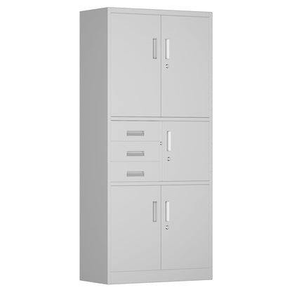 Dulap metalic dosare SUPEER 180x80x40 cm cu 5 usi si 3 sertare, incuietoare