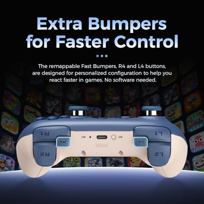 Controller 8Bitdo Ultimate 2C Bluetooth Controller Hall Effect Joysticks – Dark Blue