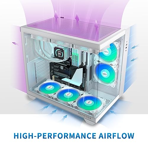 Carcasa PC Mid Tower Y6 MUSETEX, 5x120mm ARGB PWM, sticla 270°