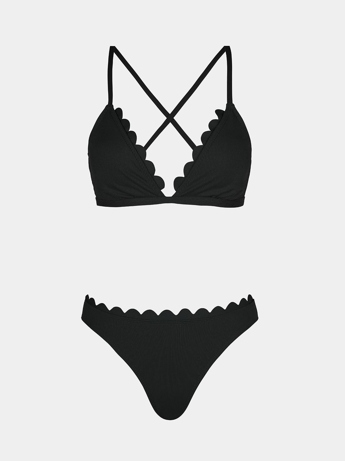 Costum de baie L - CUPSHE Bikini Set V Neck Crisscross Back