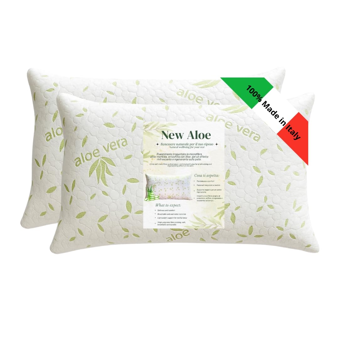 Set 2 Perne GM Aloe Bed Pillow Anti-Alergica Microfibra Alba, Set 2