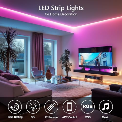 Bagzy 10M Banda LED Neon RGB 220V, IP65, control prin aplicatie si telecomanda