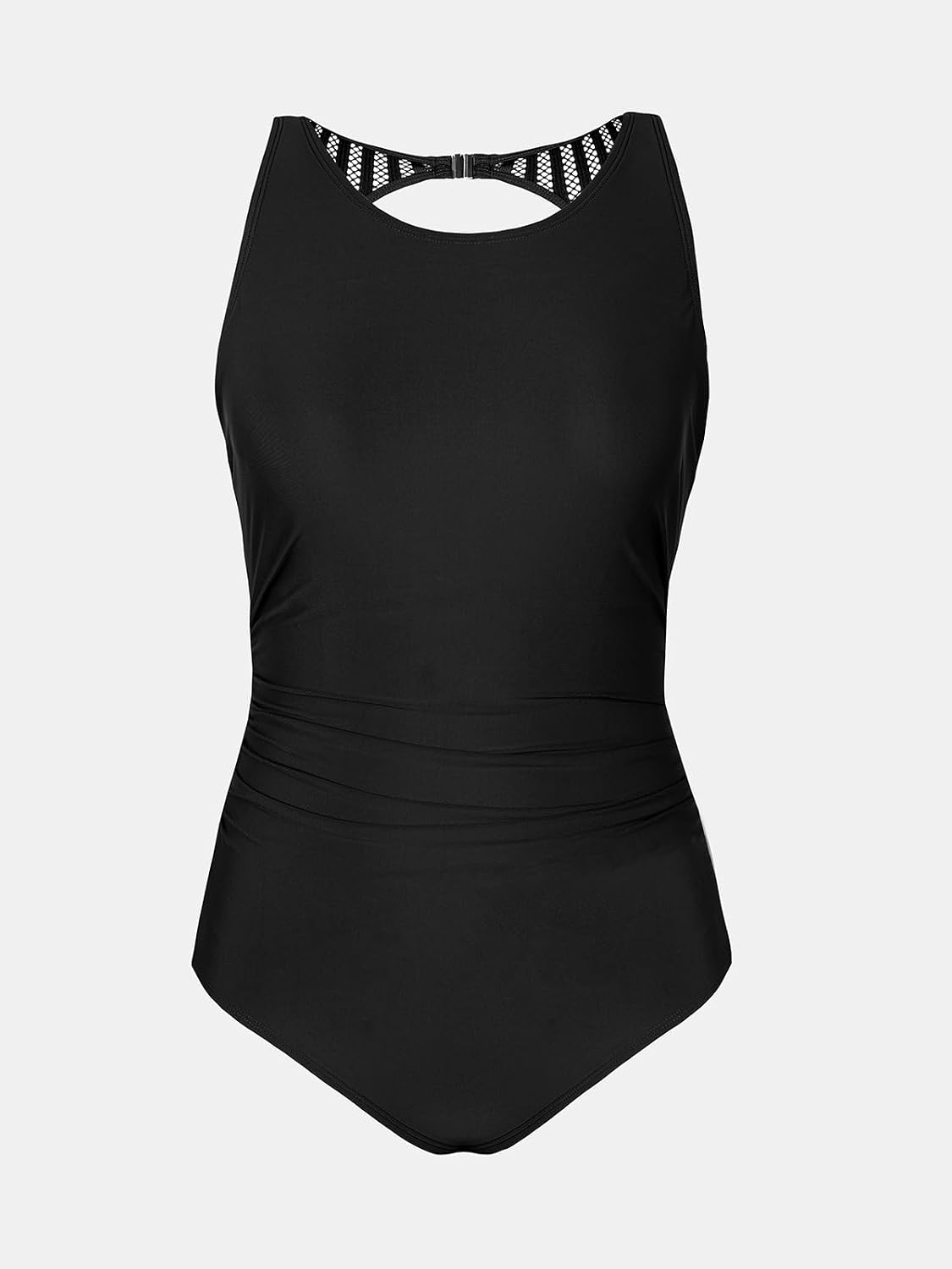 Costum de baie dama CUPSHE cu guler inalt, control abdominal, volane si spate gol, marimea XL, negru