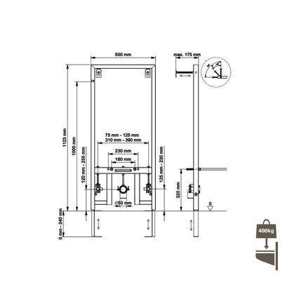 Cadru bideu Structio International 4260438830259 montaj perete PVC