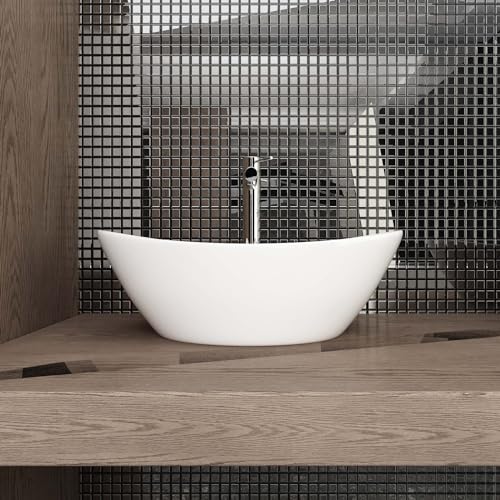 Lavoar ceramic blat 45x28 cm A689 + Waschbecken24 + alb, usor de curatat