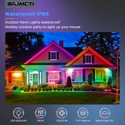 Brimeti 20M Banda LED Neon Adresabila RGBIC 230V IP65 Flexibila