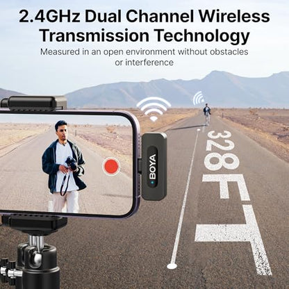 Microfon lavaliera wireless BY-V3 BOYA pentru iPhone, raza 100m, 2.4GHz