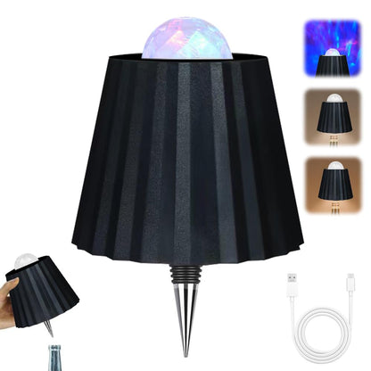 Lampa sticla RIRIDAMAI LED USB C cu proiectie stele, neagra
