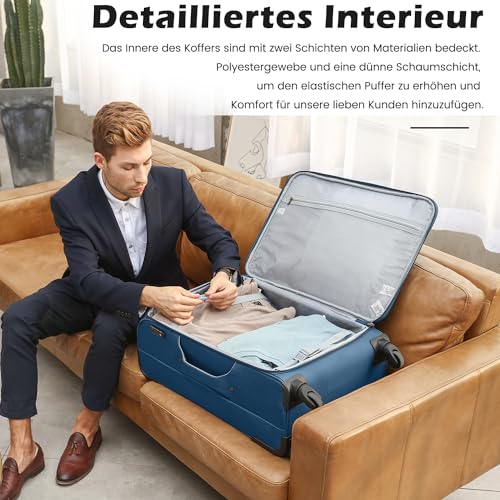 Set trolere 4 piese COOLIFE, roti 360, material Oxford, lacat TSA,