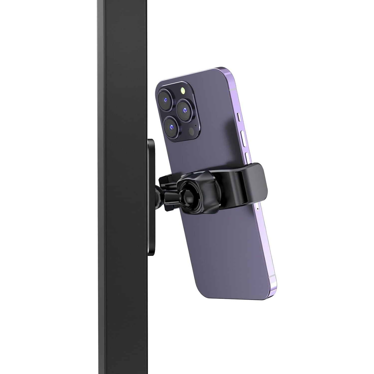 APPS2Car Gym Magnetic Phone Holder, 360 Adjustable, Compatible with 4.7-6.5" Smartphones, Alloy Base and Joint, Black