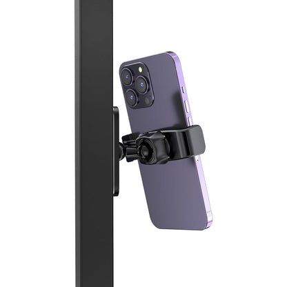 APPS2Car Gym Magnetic Phone Holder, 360 Adjustable, Compatible with 4.7-6.5" Smartphones, Alloy Base and Joint, Black