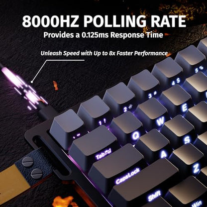 Tastatura gaming 60% X68 HE ATTACK SHARK, 8000Hz, Rapid Trigger, RGB
