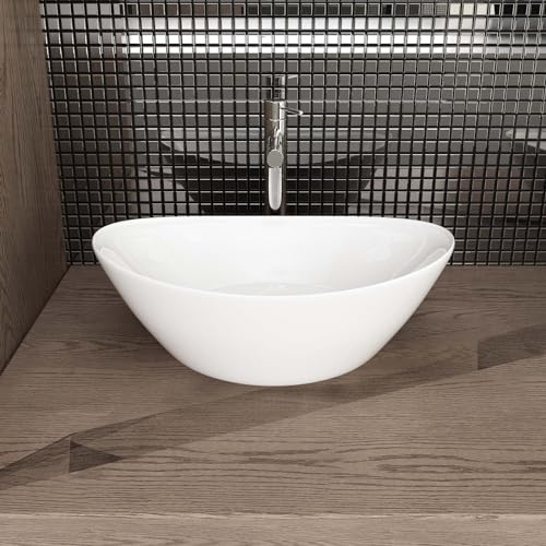 Lavoar ceramic blat 45x28 cm A689 + Waschbecken24 + alb, usor de curatat