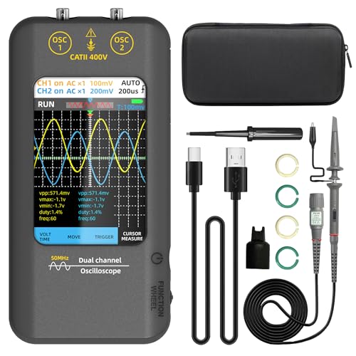 Osciloscop digital 2 canale 50MHz + generator semnal BSIDE, touchscreen 3.98"