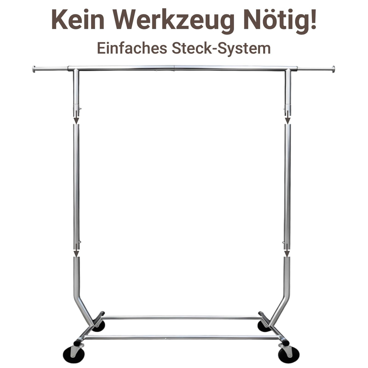 Suport haine Camabel GndieBa5259 metal extensibil 136 kg cu roti