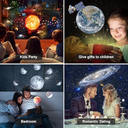 Proiector stele Starry Sky Mexllex + 12 discuri planete, LED pentru tavan