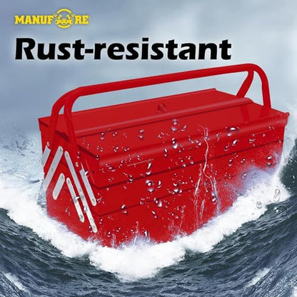 Cutie scule metalica 3 straturi MANUFORE, 5 compartimente, lacat combinat