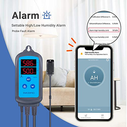 Regulator de umiditate, INKBIRD IHC-200-WiFi, pentru sera, gradina, pivnita, fermentatie