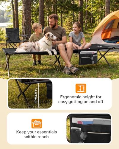 Pat pliant Sportneer 199x73 cm, XXL, pentru camping, drumetii sau oaspeti, exterior si interior