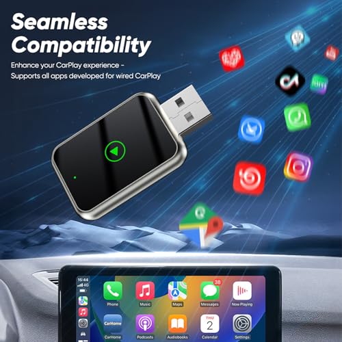 LORESJOY Adaptor CarPlay Wireless - iOS 9+ - conectare fara cablu rapida
