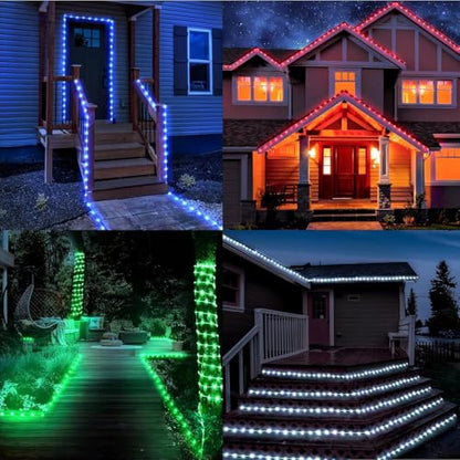 Instalatie luminoasa tip tub LED 40 m, 400 LED, exterior, 25 culori + alb cald, telecomanda, pentru gradina/balcon/Craciun