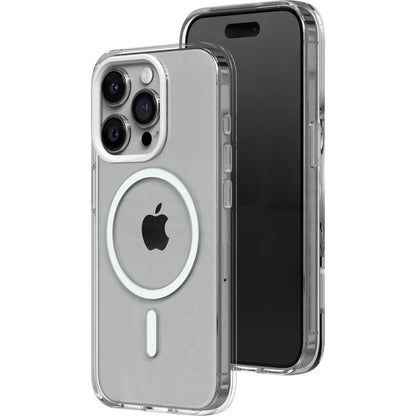 RHINOSHIELD Clear Case Compatible with Magsafe for [iPhone 15 Pro Max] | Superior Magnetic, Advanced Yellowing Resistance, Crystal Clear, Protective Clear Phone Case - White Camera Ring