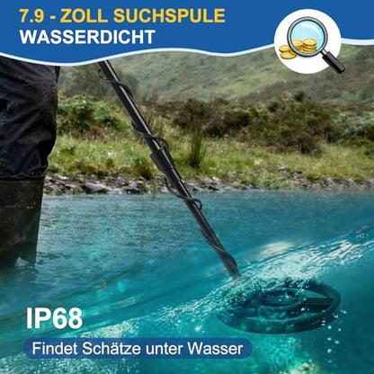 Detector de metale pentru copii 12+, detector profesional cu functie de precizie si mod DISC, adancime detectie pana la 1m