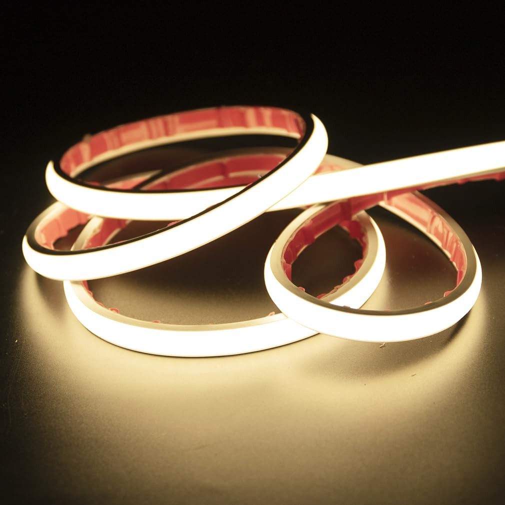 pcning COB LED Strip, 3 Metres, Self-Adhesive Cool White, Waterproof IP67, 3 m LED Strip Light, 230 V, Direct Connection with Plug (Cool White, 3)