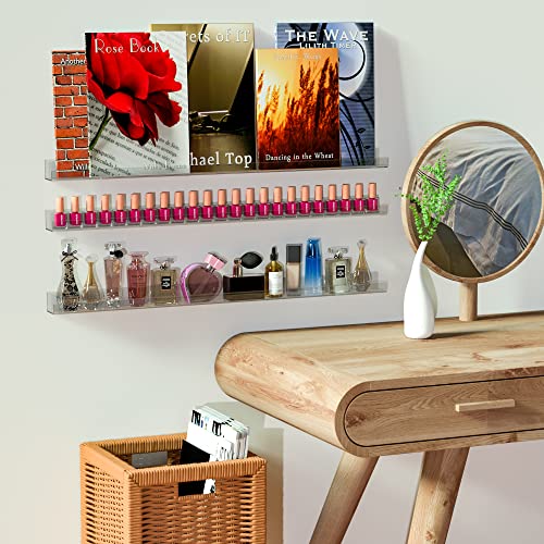 Raft organizator lacuri unghii 81 cm acrilic + Wall Mounted + 192 sticle, set 6