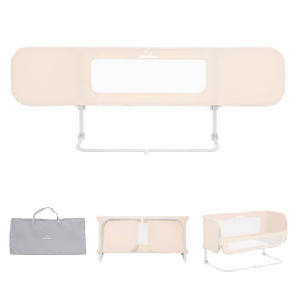 Protectie pat BabyAlly TA12-G 2 in 1 pliabila 185 cm crem
