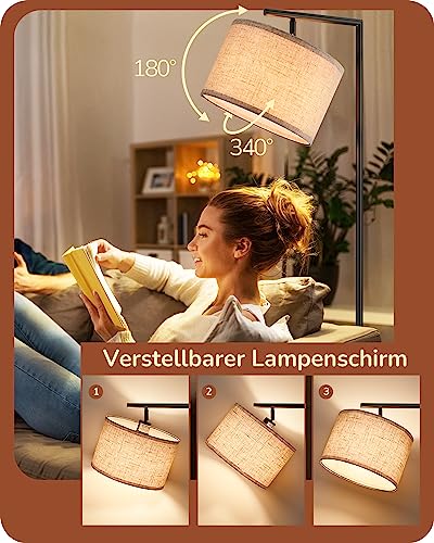 Lampa de podea tip arc EDISHINE, 160 cm bej si soclu E27
