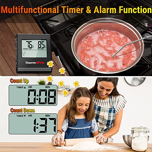 Termometru digital carne TP16B ThermoPro cu sonda inox lunga si timer