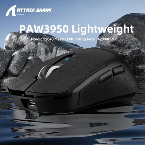 Mouse Gaming R6 MAMBASNAKE x ATTACK SHARK, 39g, Wireless 8K, PAW3950MAX