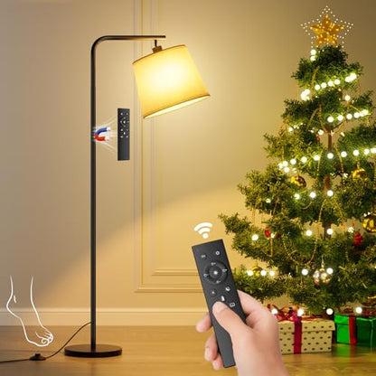 Lampa de podea dimabila cu telecomanda SUWIN, abajur in, soclu E27