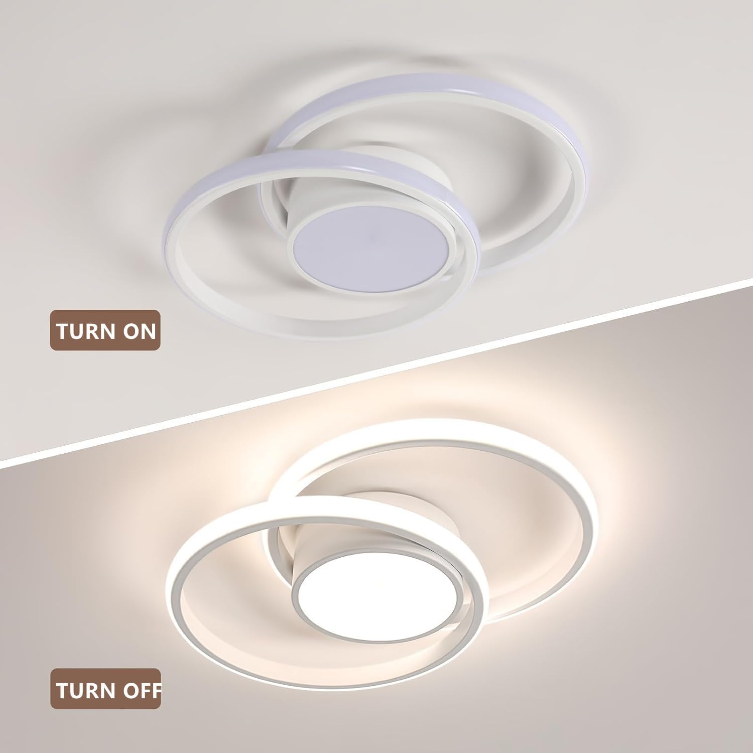 DELIPOP Ceiling Light LED Dimmable with Remote Control / App, 40 W Modern Ceiling Light Round White LED Lamp for Bedroom, Living Room, Kitchen, Dining Room