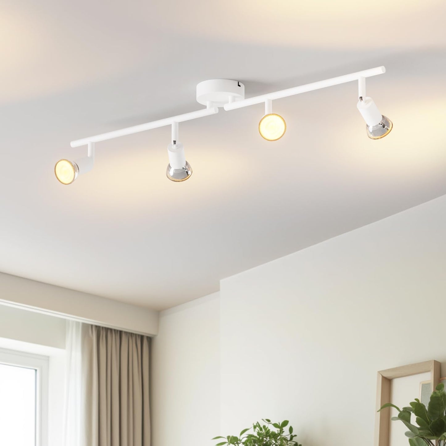 Spotlight plafon LVWIT 4 Way GU10 40W, alb, metal