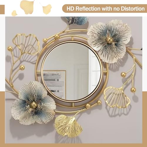 Oglinda decorativa perete Ginkgo Leaf 118x68 cm Creative Metal, design statement