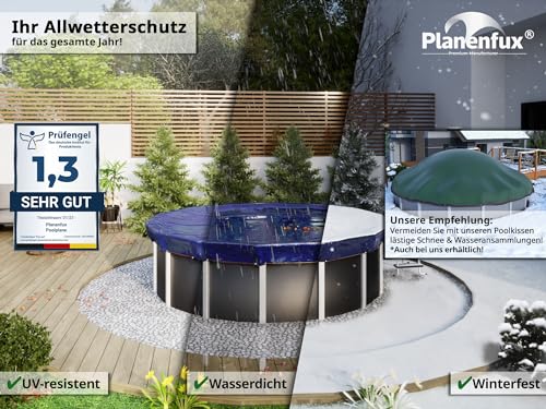 Prelata Piscina Rotunda Planenfux, pentru piscine cu diametru 550 cm, 2 in 1 Rezistenta UV, diametru 610 cm