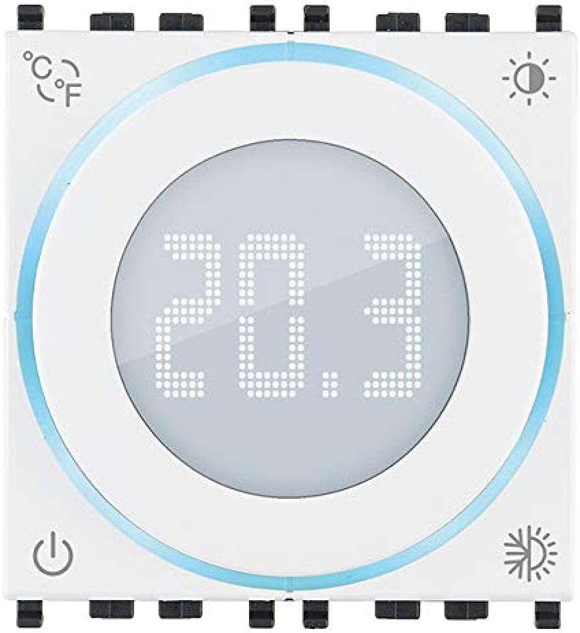 Termostat On/Off VIMAR 02970.B cu iluminare LED, alb, pentru Eikon, Arke si Plana