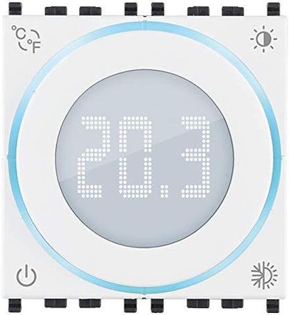Termostat On/Off VIMAR 02970.B cu iluminare LED, alb, pentru Eikon, Arke si Plana