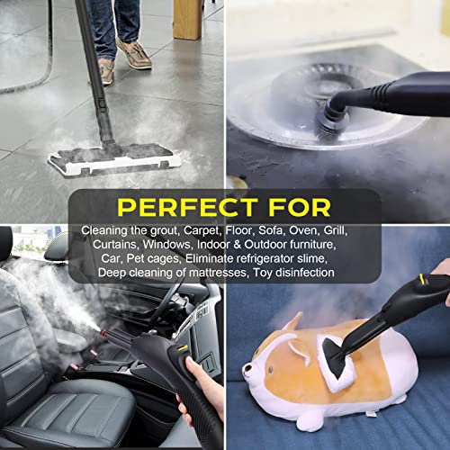 Curatator cu abur MLMLANT multifunctional 1100 ml, aparat curatare cu abur portabil cu 21 accesorii, pentru canapea, baie, bucatarie, podea, geamuri, covor, tapiterie, scaune auto si gresie