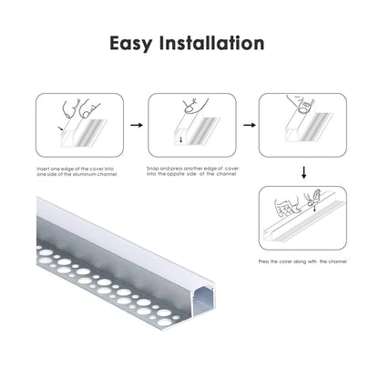 Profil LED Besseto 6 x 1 m Aluminiu cu difuzor laptos