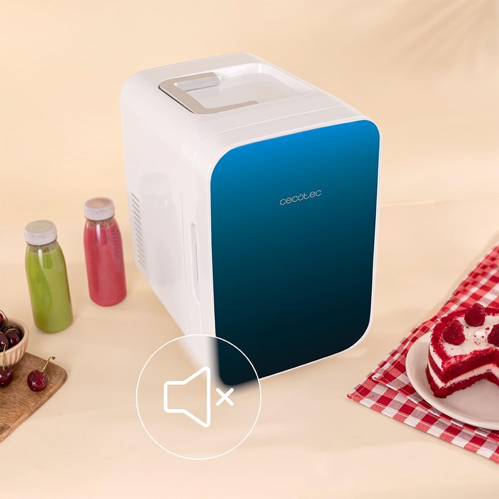 Mini frigider Cecotec Bolero MiniCooling 10 L Bahamas, albastru, 12 V-220 V, pentru masina si rulota, cu racire si incalzire 7-65°C