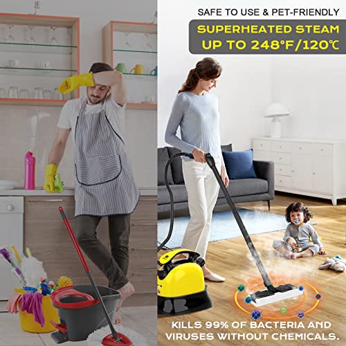 Curatator cu abur MLMLANT multifunctional 1100 ml, aparat curatare cu abur portabil cu 21 accesorii, pentru canapea, baie, bucatarie, podea, geamuri, covor, tapiterie, scaune auto si gresie