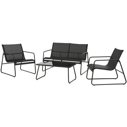 Set mobilier gradina Grand patio 4 piese, cadru otel, bej
