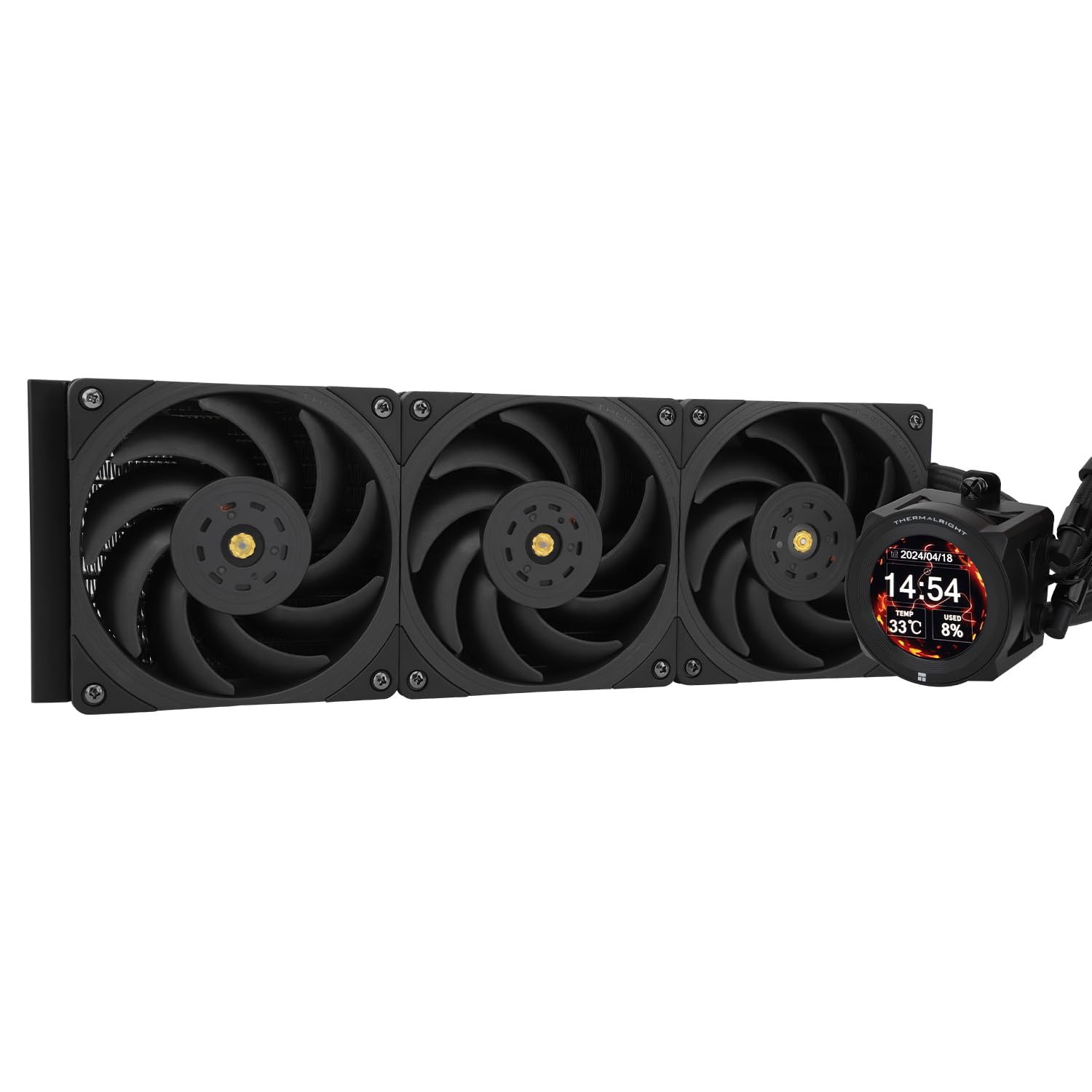 Thermalright CORE Vision 360 Black CPU AIO Cooler,IPS LCD Screen with 480 * 480 Resolution,for AM5&Intel 1700/1851,High-Performance 360 Specs Water-Cooled Radiator with 2.1in Removable Display