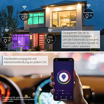 Bec smart E27 A70 LVWIT 12W 1521lm RGBCW WiFi Alexa Tuya, set 4